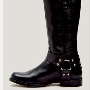 Frye Philip Harness Tall Black Boots New In Box